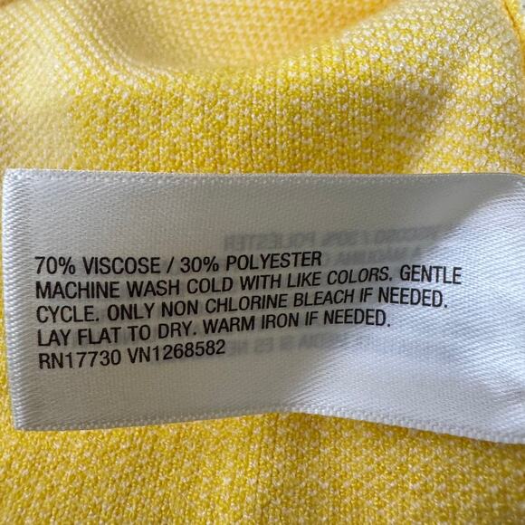 Diane Von Furstenberg DVF Target Yellow Gingko Halter Tie Knit Midi Dress S - Picture 9 of 10